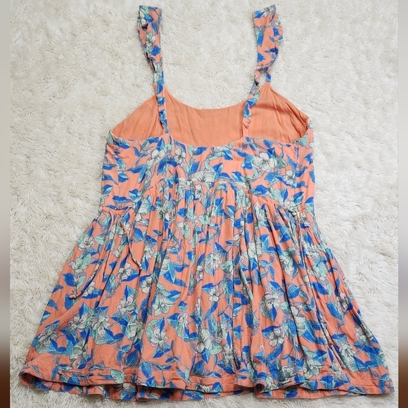 Free People OB574950 Orange Dear You Backless Mini Dress w/Pockets Sz Large - Picture 8 of 11